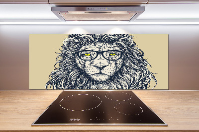 Splashback panel for kitchen Hipster lion