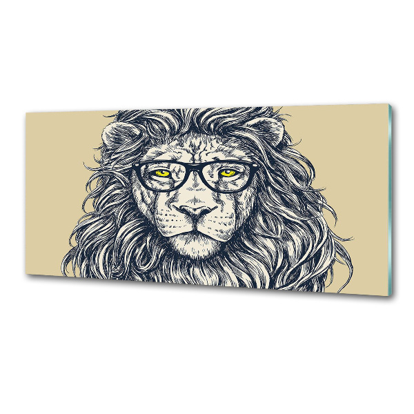 Splashback panel for kitchen Hipster lion