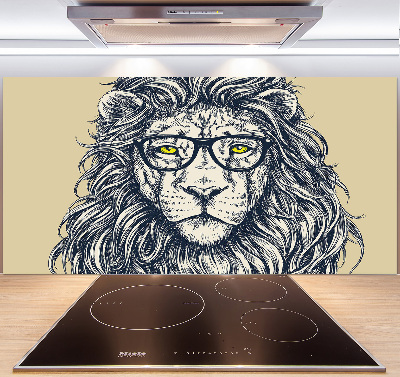 Splashback panel for kitchen Hipster lion