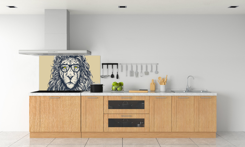 Splashback panel for kitchen Hipster lion