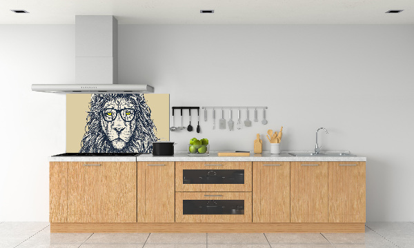 Splashback panel for kitchen Hipster lion