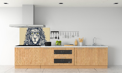 Splashback panel for kitchen Hipster lion