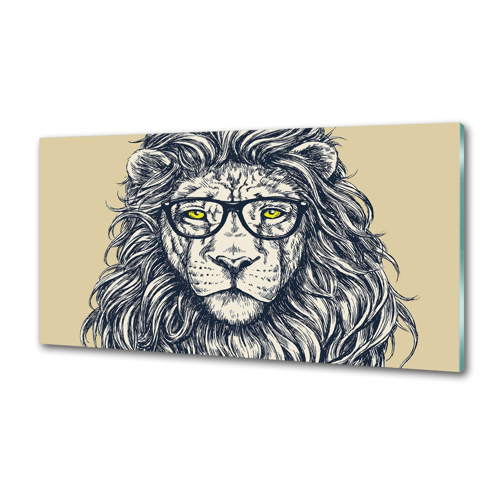 Splashback panel for kitchen Hipster lion