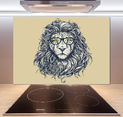 Splashback panel for kitchen Hipster lion