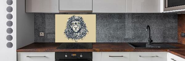 Splashback panel for kitchen Hipster lion