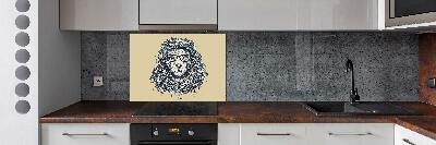 Splashback panel for kitchen Hipster lion