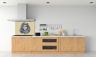 Splashback panel for kitchen Hipster lion