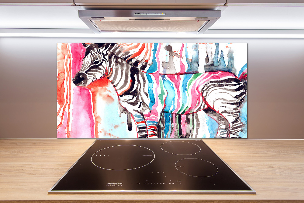 Cooker splashback Colorful zebra