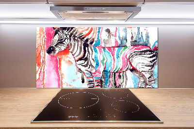 Cooker splashback Colorful zebra