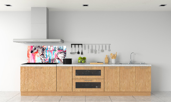 Cooker splashback Colorful zebra