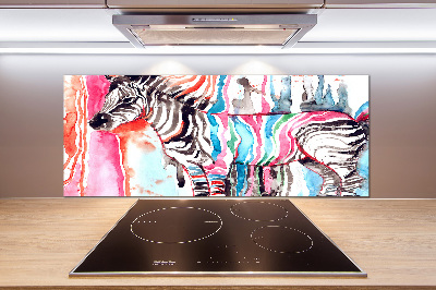 Cooker splashback Colorful zebra