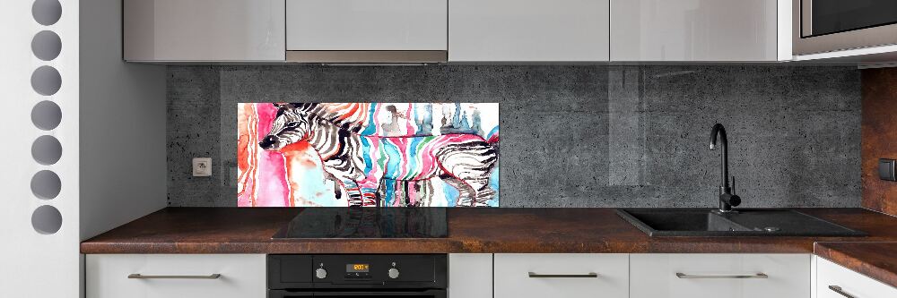 Cooker splashback Colorful zebra