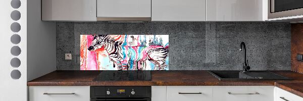 Cooker splashback Colorful zebra