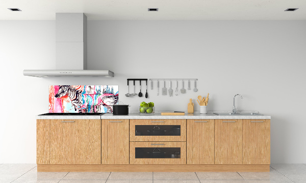 Cooker splashback Colorful zebra