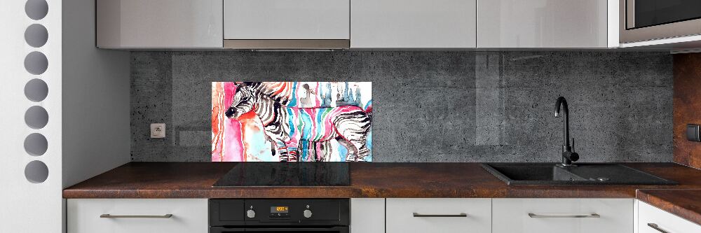 Cooker splashback Colorful zebra