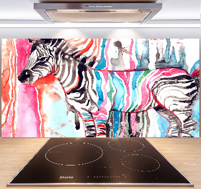 Cooker splashback Colorful zebra