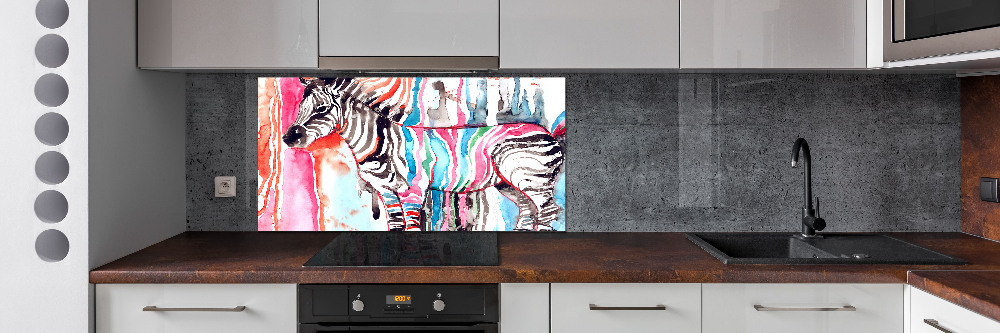 Cooker splashback Colorful zebra