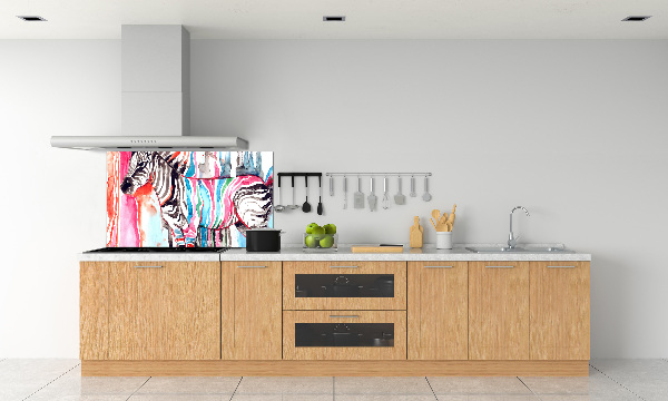 Cooker splashback Colorful zebra