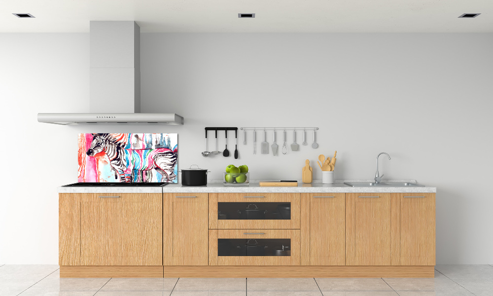 Cooker splashback Colorful zebra