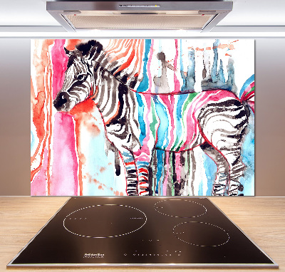 Cooker splashback Colorful zebra