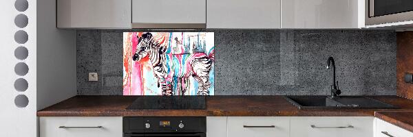 Cooker splashback Colorful zebra