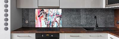 Cooker splashback Colorful zebra