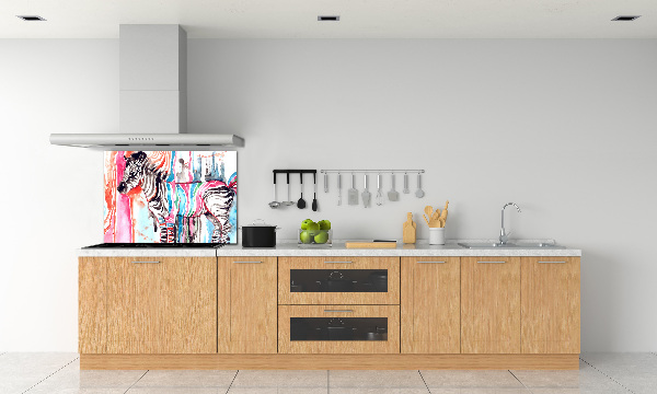 Cooker splashback Colorful zebra