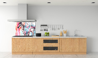 Cooker splashback Colorful zebra