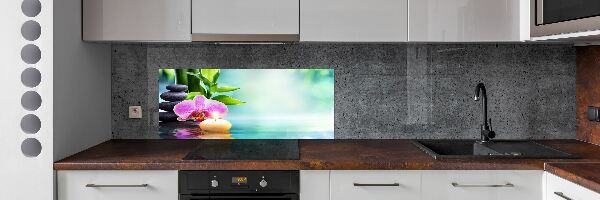 Cooker splashback Orchid bamboo