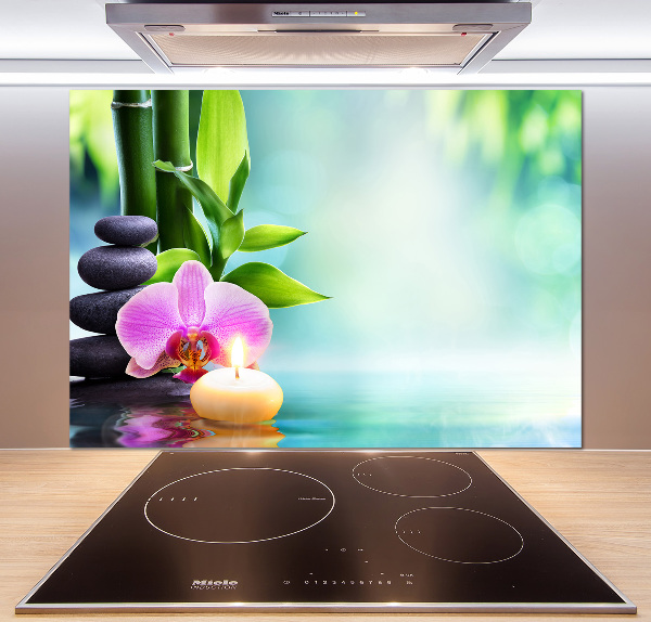 Cooker splashback Orchid bamboo