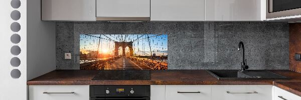 Kitchen splashback panel Brooklyn bridge