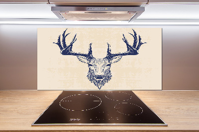 Glass splashback Deer head