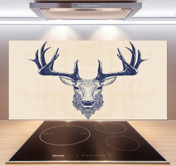 Glass splashback Deer head