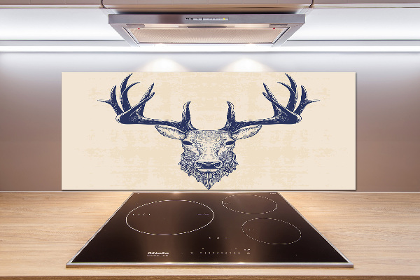 Glass splashback Deer head