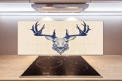 Glass splashback Deer head