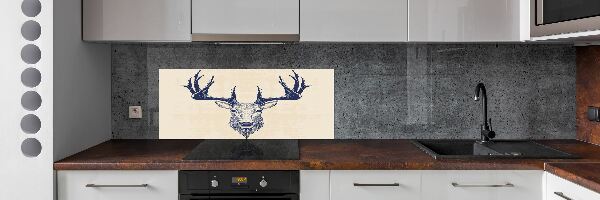 Glass splashback Deer head