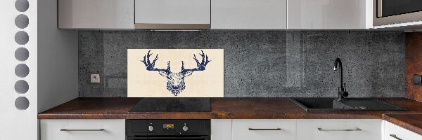 Glass splashback Deer head