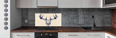 Glass splashback Deer head