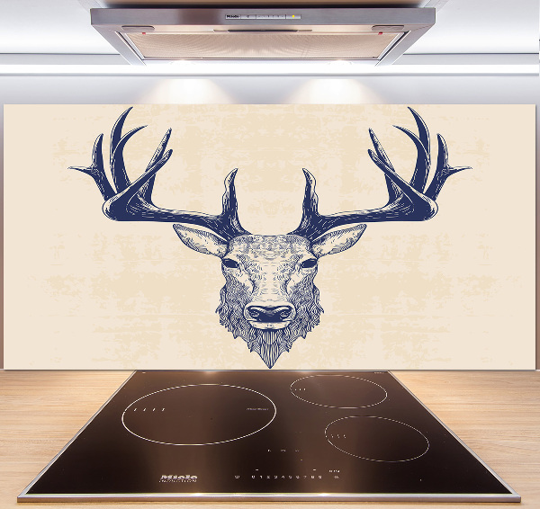 Glass splashback Deer head