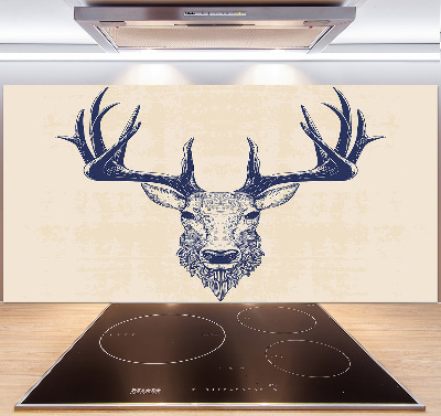 Glass splashback Deer head