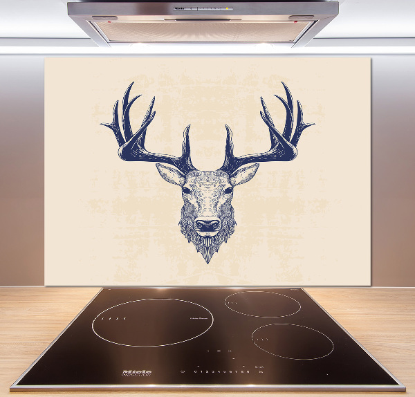 Glass splashback Deer head