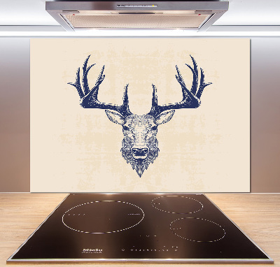 Glass splashback Deer head