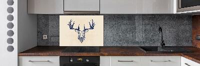 Glass splashback Deer head