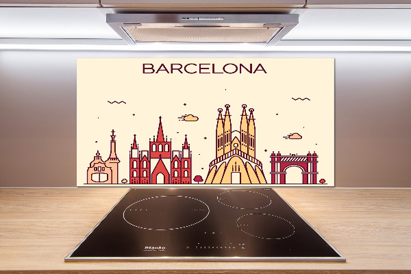 Cooker splashback The inscription Barcelona