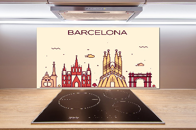 Cooker splashback The inscription Barcelona