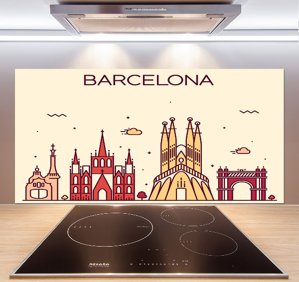 Cooker splashback The inscription Barcelona