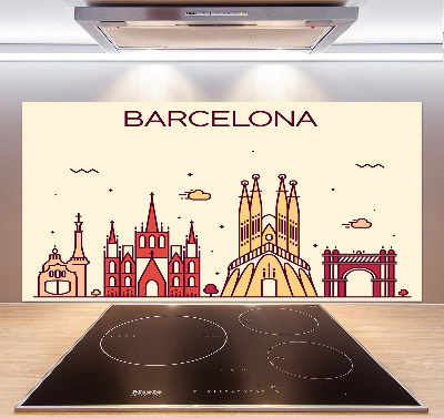 Cooker splashback The inscription Barcelona