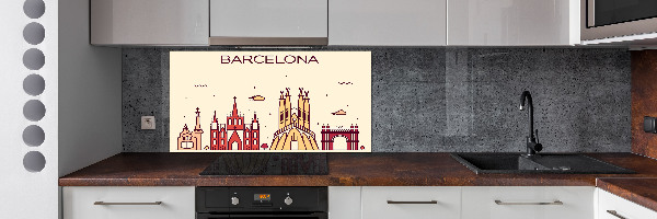 Cooker splashback The inscription Barcelona