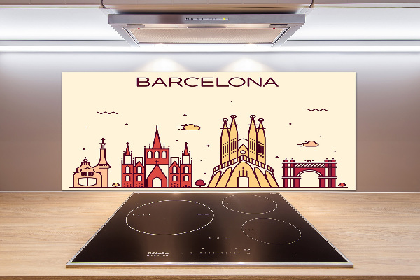 Cooker splashback The inscription Barcelona