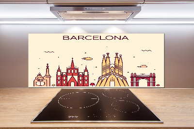 Cooker splashback The inscription Barcelona